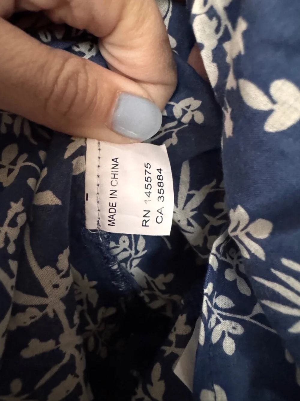44. Blue Floral Off-Shoulder Smocked Peplum Blouse - Picture 8 of 11